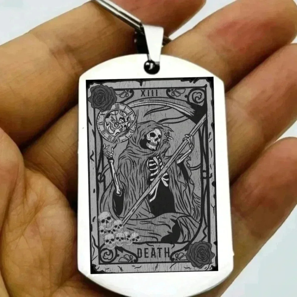 Death Reaper tarot Card horror art keychain